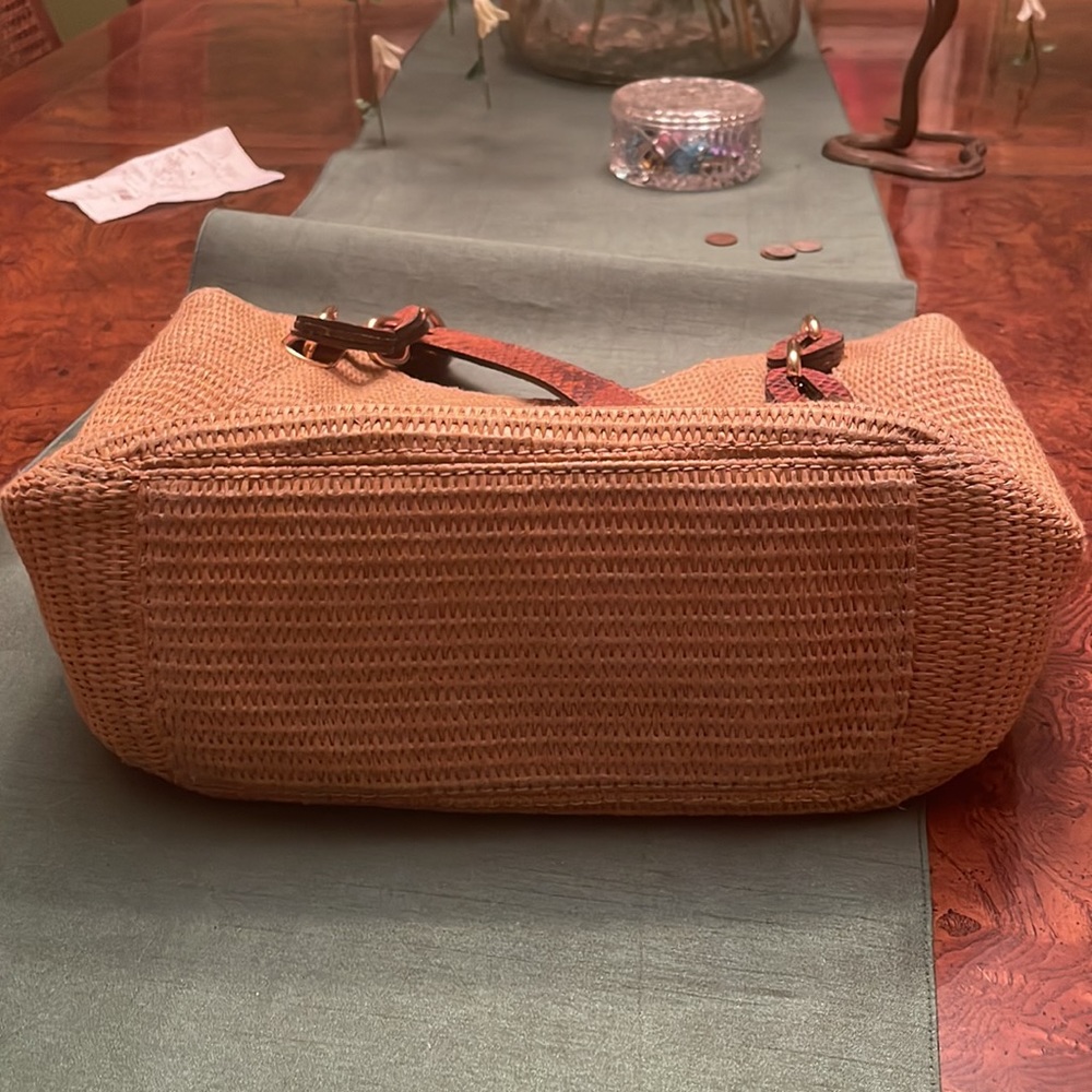 Michael Kors Straw Bag With Python Accent - image 5